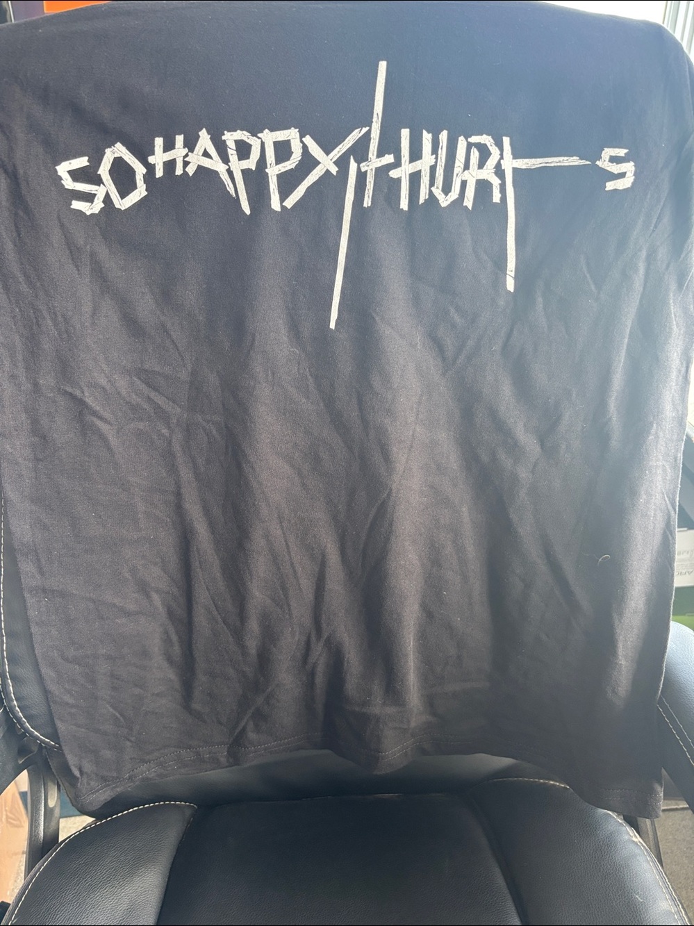 Bryan Adam’s Black Graphic Tee with White 'So Happy It Hurts